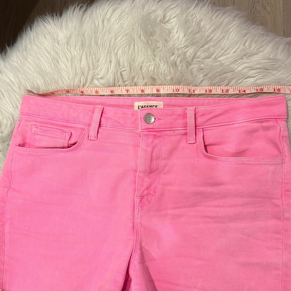 Neon wash L’Agence cut off denim shorts sz 30 - Picture 3 of 6